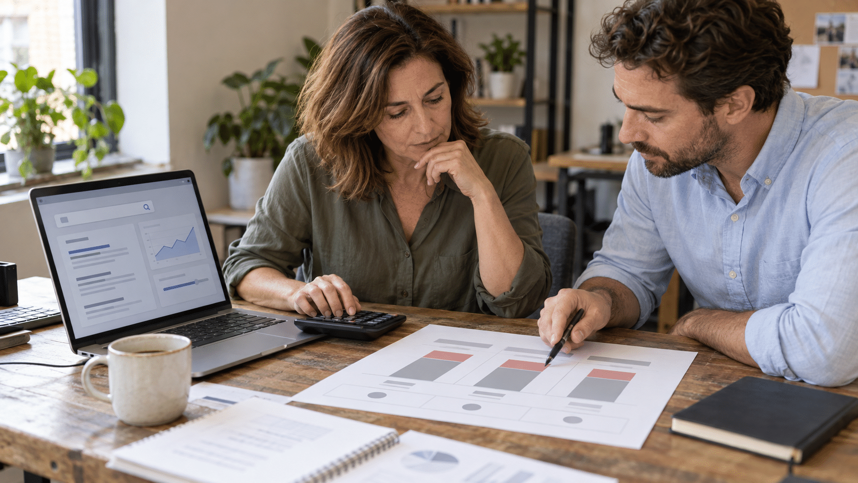 deux personnes qui analysent des statistiques deux personnes qui analysent des statistiques